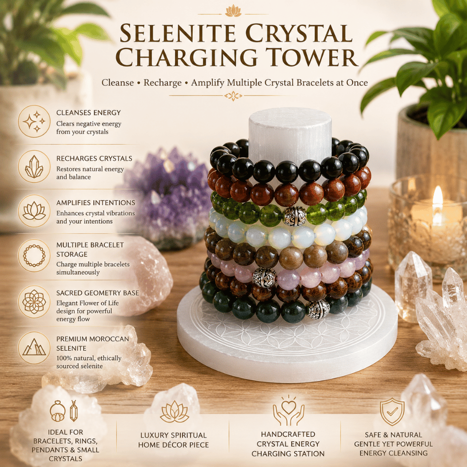 Premium Selenite Crystal Charging Tower for Crystal Cleansing & Energy Charging