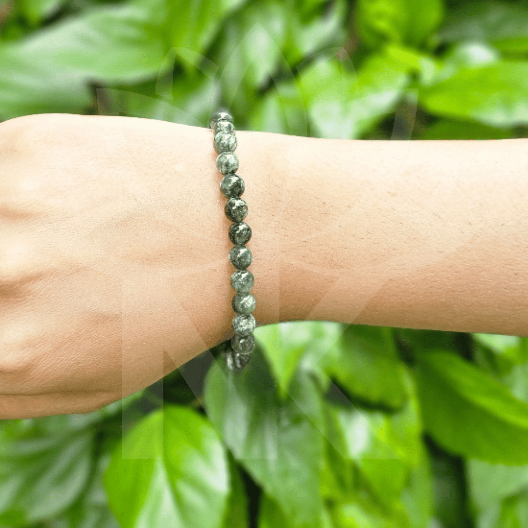 Seraphinite Bracelet For Angelic Connection-(7mm)