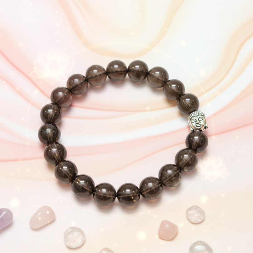 Natural Smoky Quartz gemstone bracelet for energy balance and healing