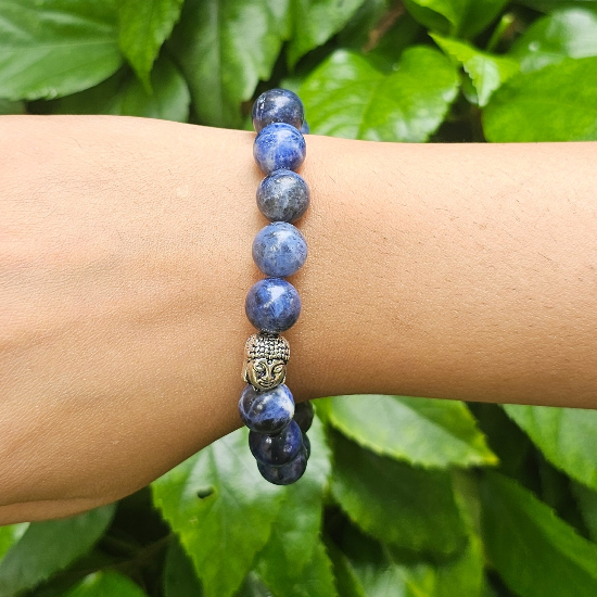 Sodalite Bracelet For Communication & Strengthening Immune System-(10mm) - Dr. Neeti Kaushik's Shop