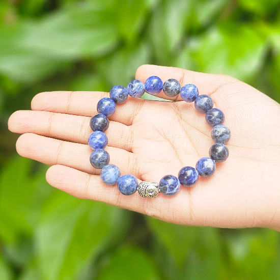 Sodalite Bracelet For Communication & Strengthening Immune System-(10mm) - Dr. Neeti Kaushik's Shop