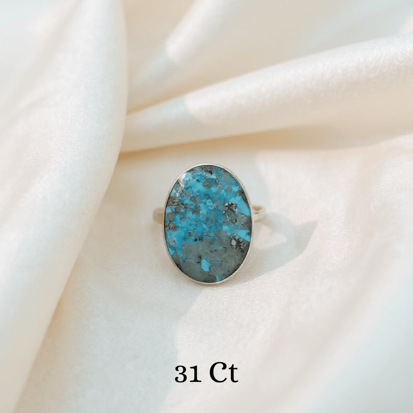 Turquoise 925 sterling silver ring for protection and healing