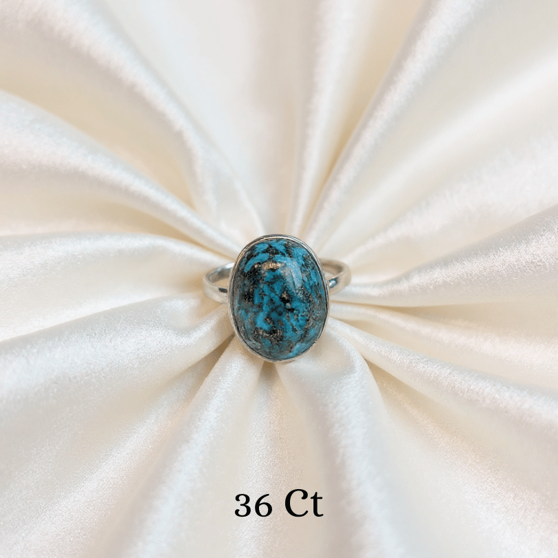 Handmade Turquoise 925 silver ring for balance and harmony