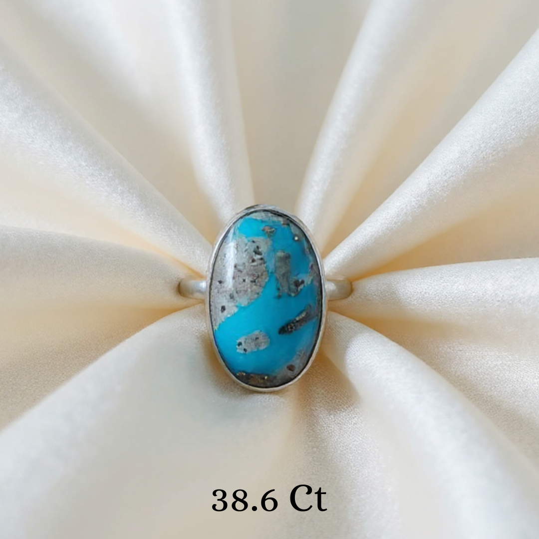 Natural Turquoise gemstone ring for positivity and healing