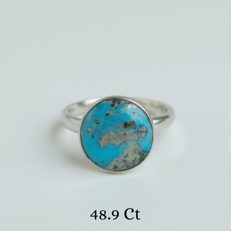 Authentic Turquoise 925 sterling silver ring for spiritual growth