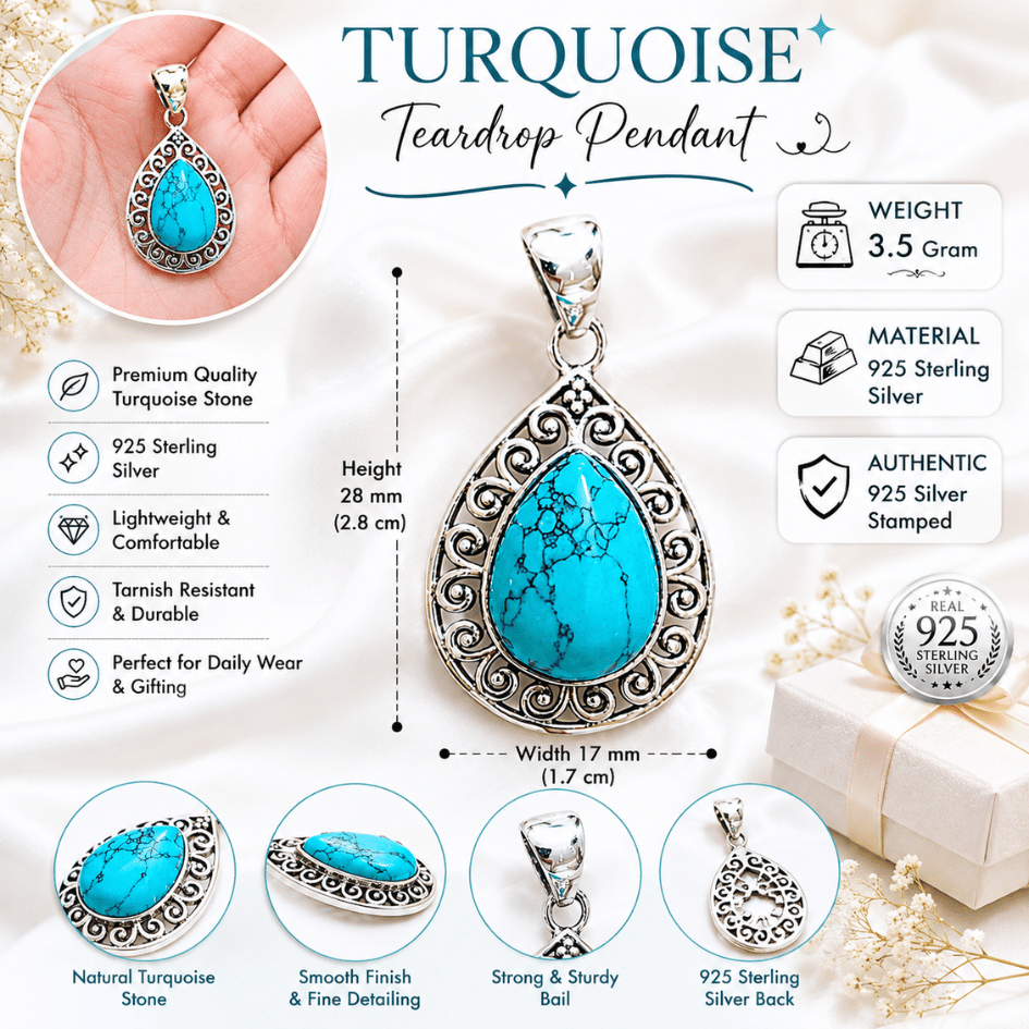 turquoise stone pendant for spiritual protection and peace