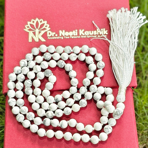 Howlite Jaap Mala For Clear thinking - Dr. Neeti Kaushik's Shop
