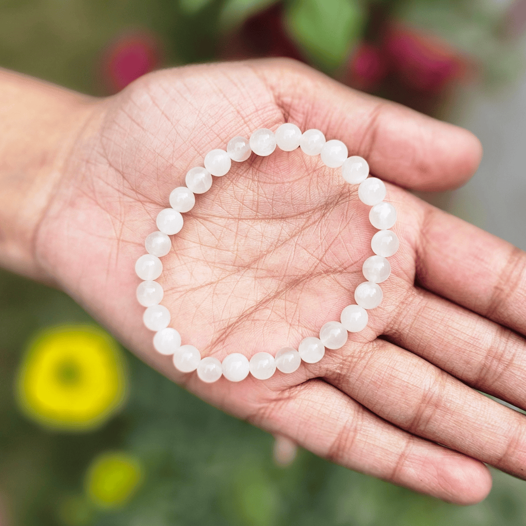 Moonstone Bracelet For Peace of Mind (6mm) - Dr. Neeti Kaushik's Shop