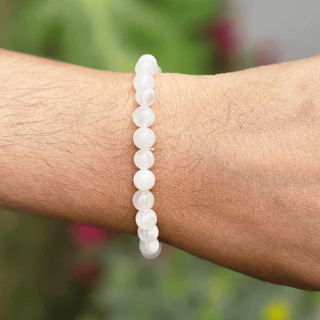 Moonstone Bracelet For Peace of Mind (6mm) - Dr. Neeti Kaushik's Shop