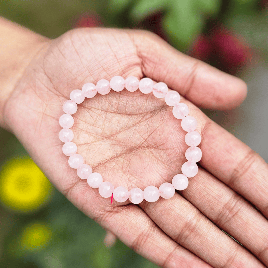 Rose quartz Bracelet For Love & Friendship (6mm) - Dr. Neeti Kaushik's Shop