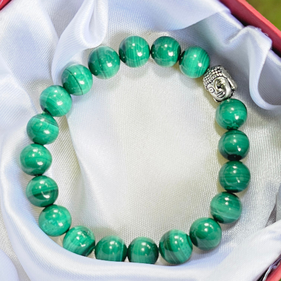 Malachite Bracelet For Self-Understanding-(10mm) - Dr. Neeti Kaushik's Shop
