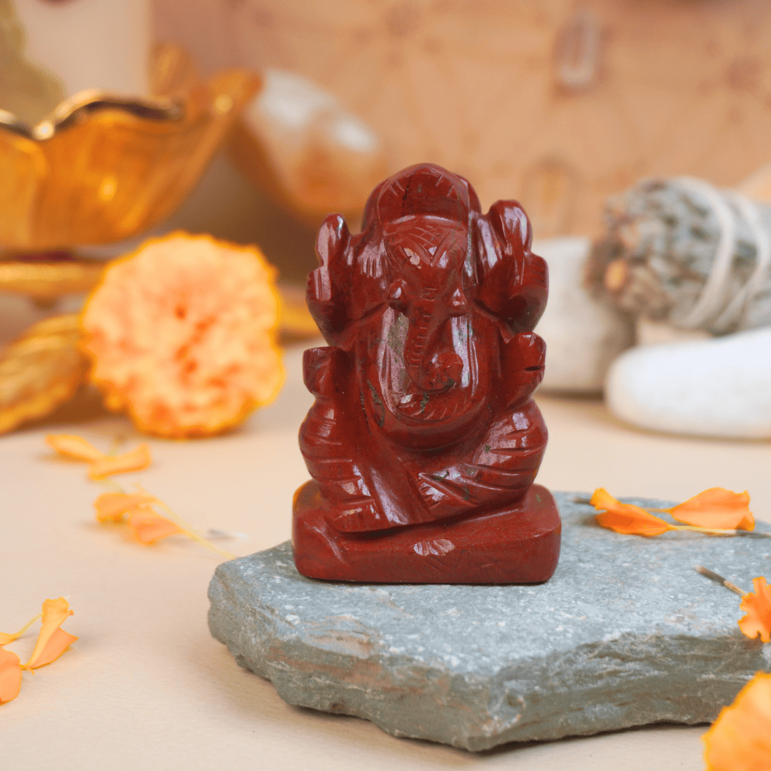 Lord Ganesh in Red Jasper - Dr. Neeti Kaushik's Shop