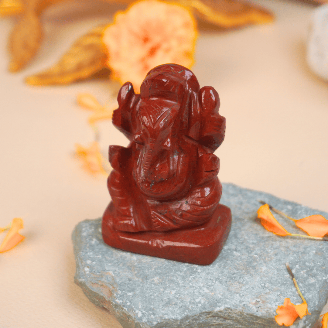 Lord Ganesh in Red Jasper - Dr. Neeti Kaushik's Shop