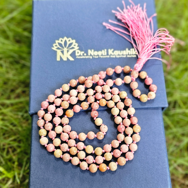 Rhodochrosite Jaap Mala To Heal Emotional Panic - Dr. Neeti Kaushik's Shop