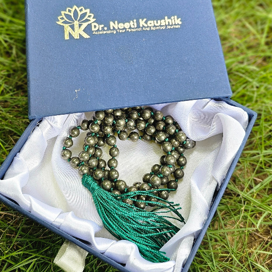 Pyrite Jaap Mala For Wealth & Determination - Dr. Neeti Kaushik's Shop