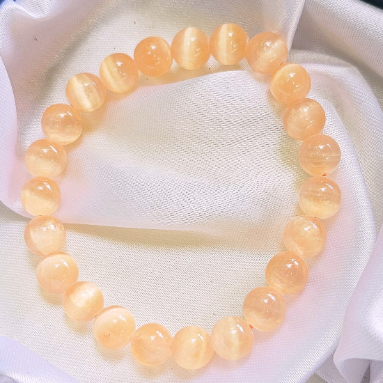 Orange Selenite Bracelet (8mm) To Release Negative Emotions - Dr. Neeti Kaushik's Shop