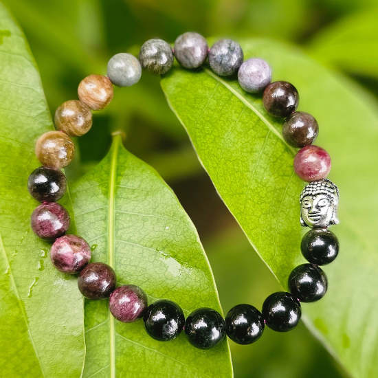 Multi Tourmaline Bracelet For Self-Confidence-10mm - Dr. Neeti Kaushik's Shop