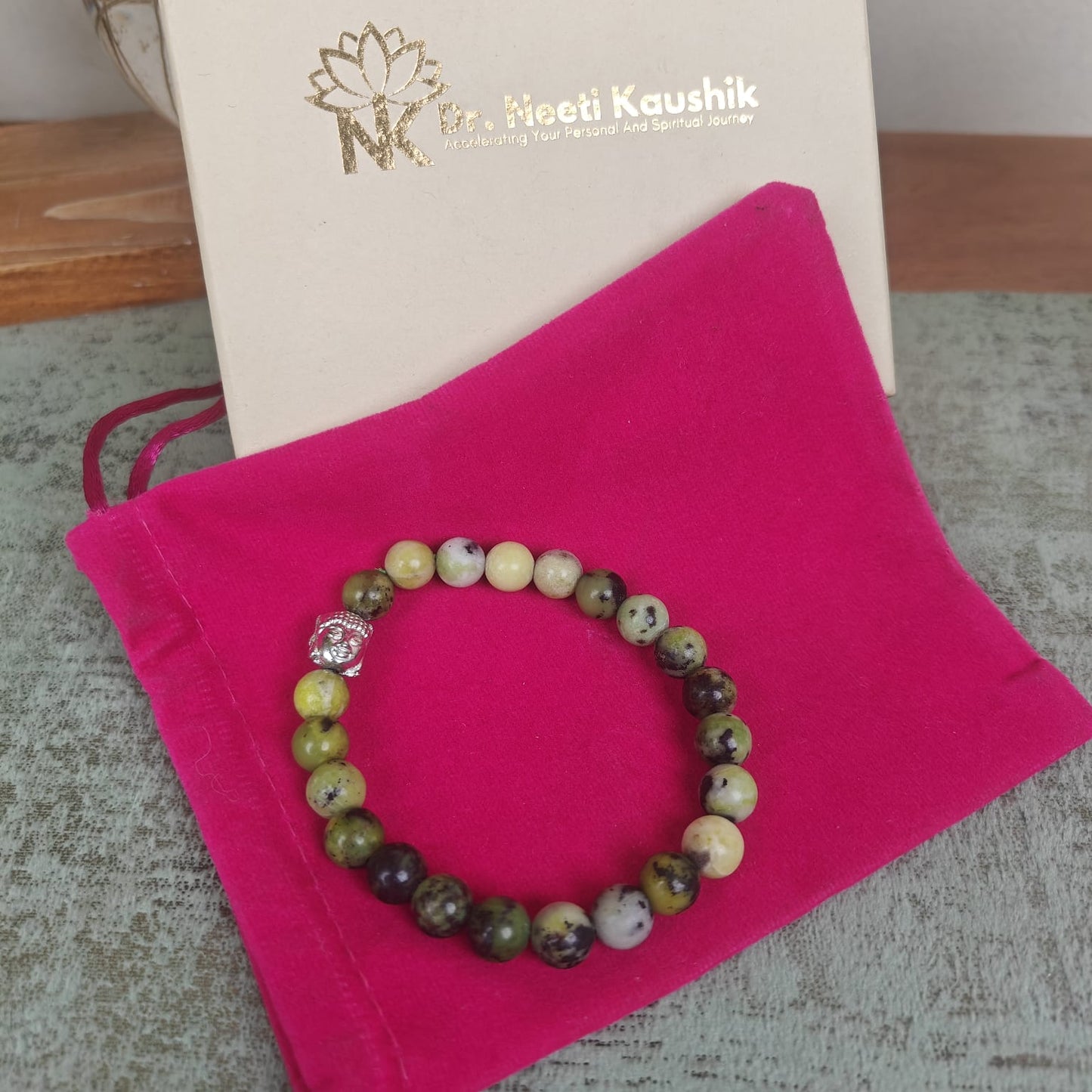 Chrysoprase Bracelet To Activate Heart Chakra-(8mm) - Dr. Neeti Kaushik's Shop