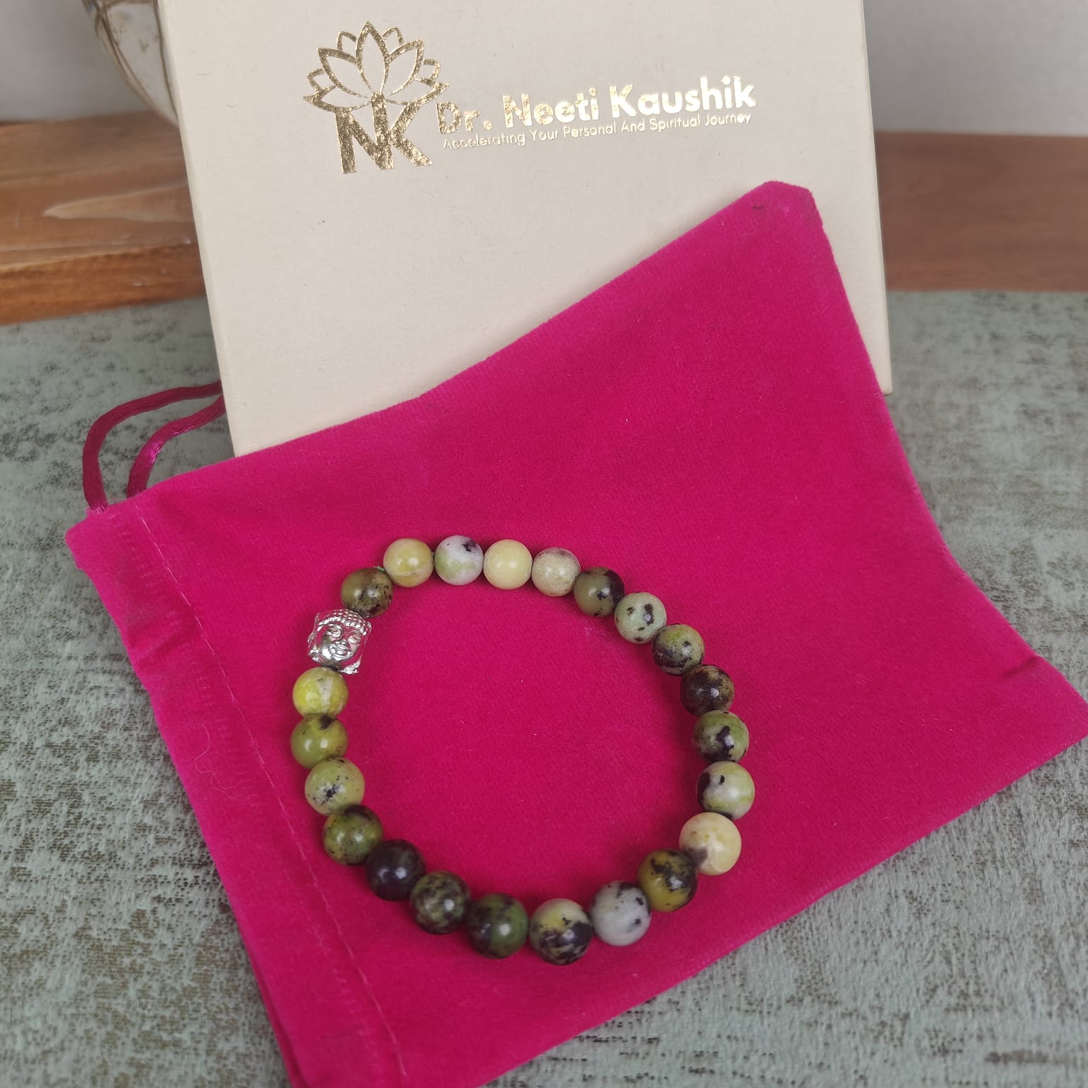 Chrysoprase Bracelet To Activate Heart Chakra-(8mm) - Dr. Neeti Kaushik's Shop