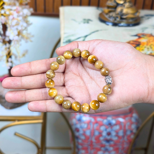 Yellow Cats Eye Bracelet for Bring Wealth & Prosperity-(10mm) - Dr. Neeti Kaushik's Shop