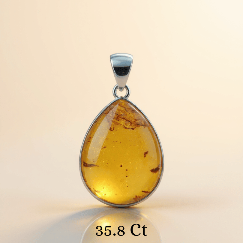 Amber gemstone pendant for prosperity and success