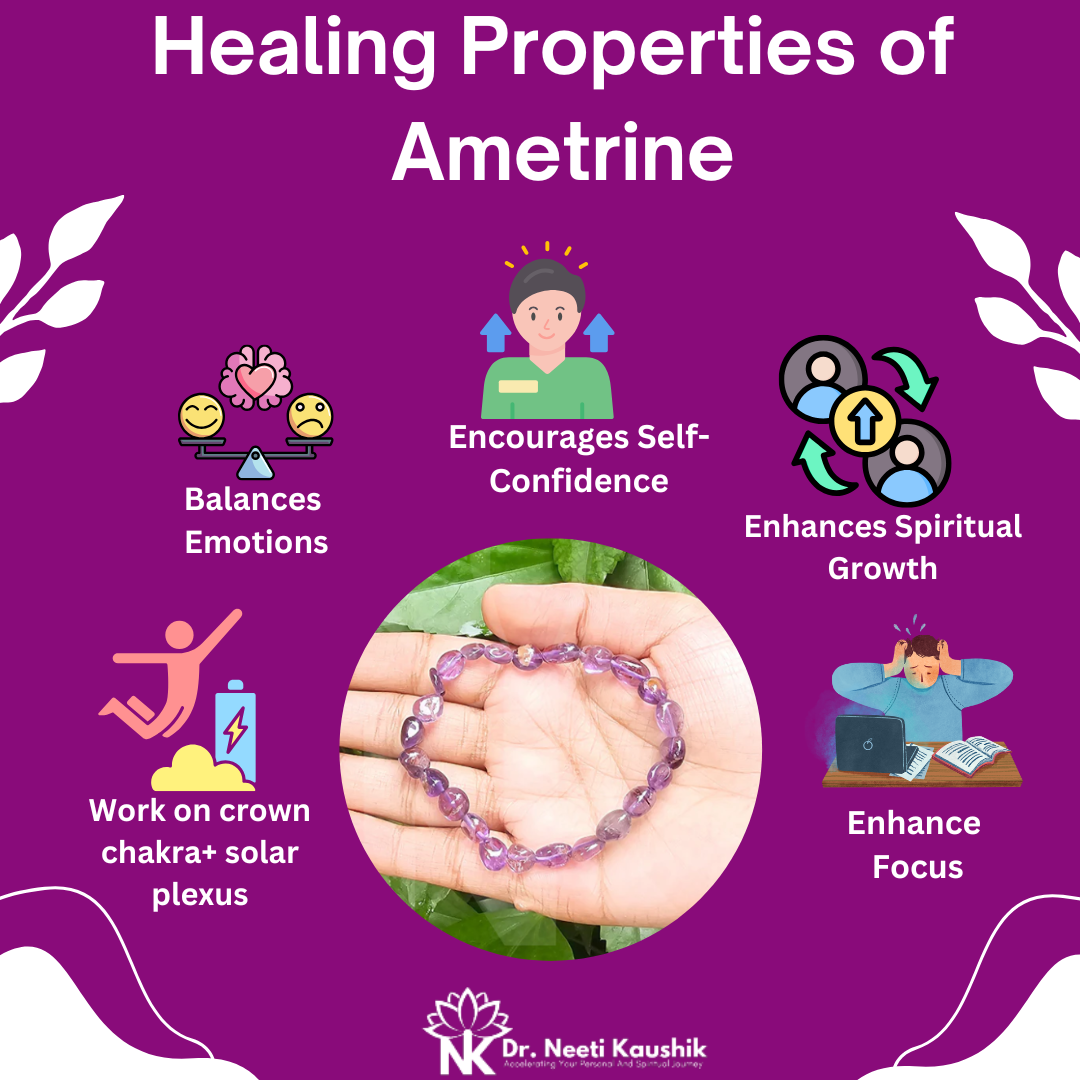 Ametrine Oval Bracelet For Harmony - Dr. Neeti Kaushik's Shop