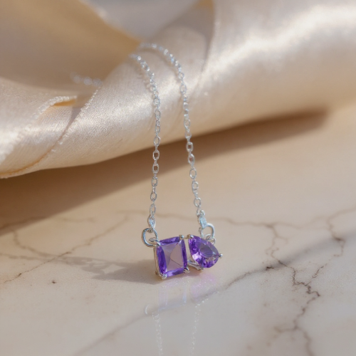 Amethyst birthstone pendant for clarity and calm