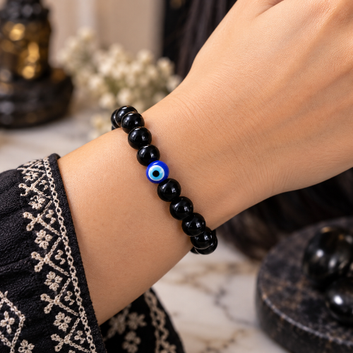 Black Obsidian Bracelet For Protection, Grounding & Energy Shielding