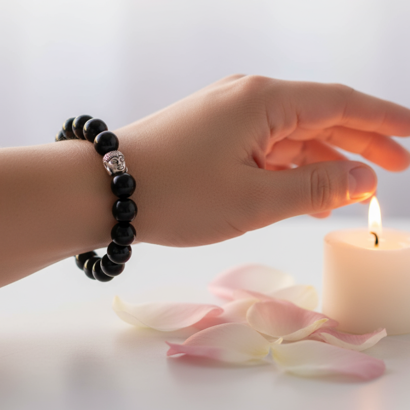 Black Obsidian bracelet for protection and grounding