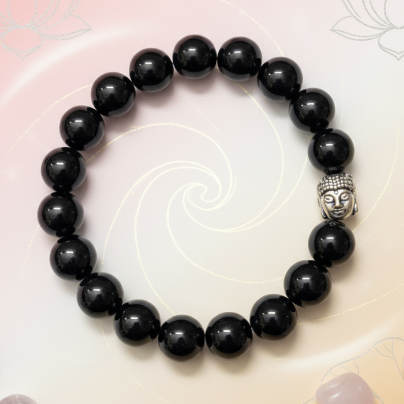 Authentic Black Tourmaline gemstone bracelet for confidence and wellbeing