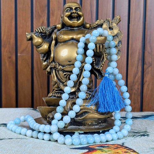 Aquamarine Mala For Peace & Meditation - Dr. Neeti Kaushik's Shop