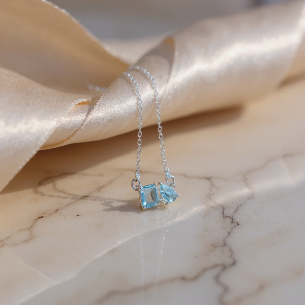 Blue Topaz birthstone ring for calm and communication