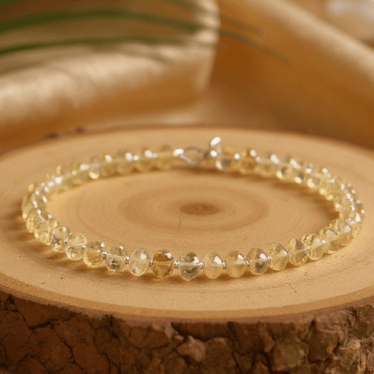 Citrine 925 Sterling Silver Rawa Bead Bracelet – Abundance • Positivity • Personal Power
