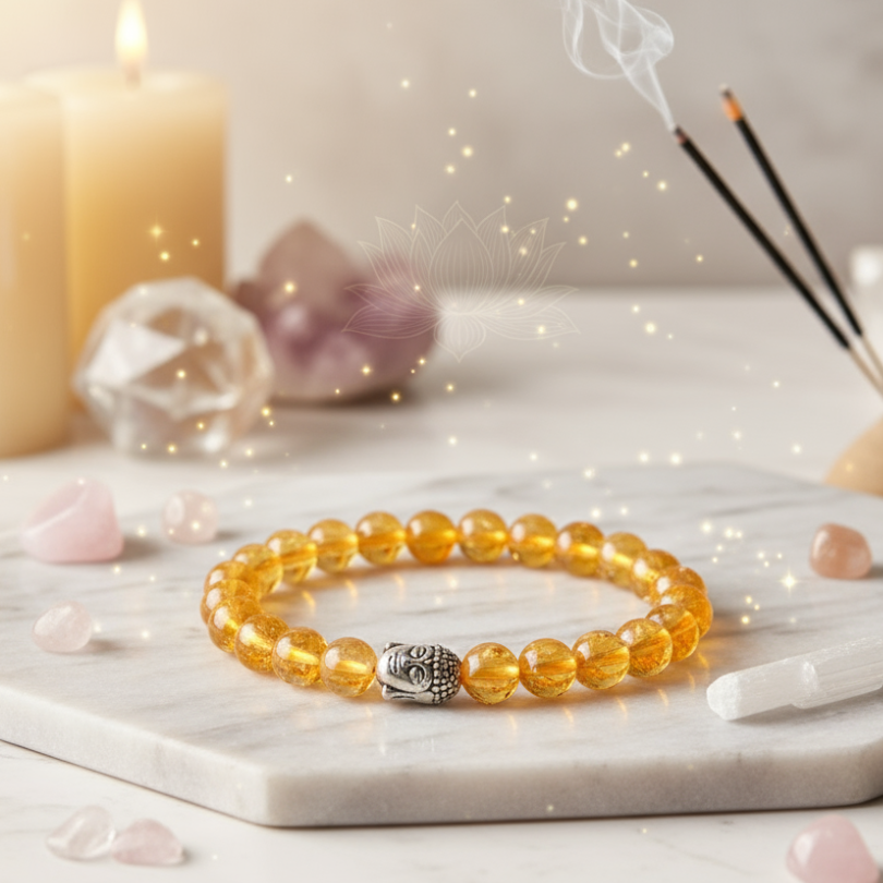 Citrine birthstone bracelet for success and abundance