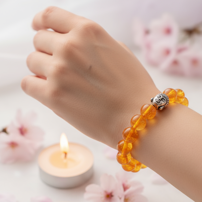 Authentic Citrine crystal Bracelet for meditation and positivity