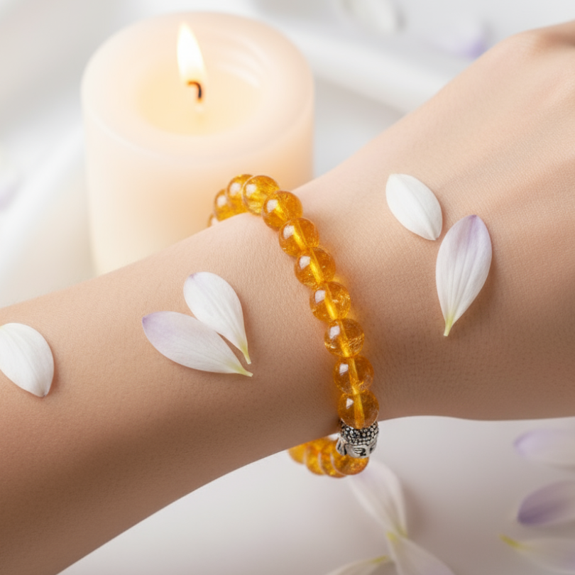 Authentic Citrine crystal Bracelet for meditation and positivity