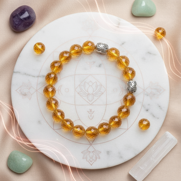 Authentic Citrine crystal Bracelet for meditation and positivity