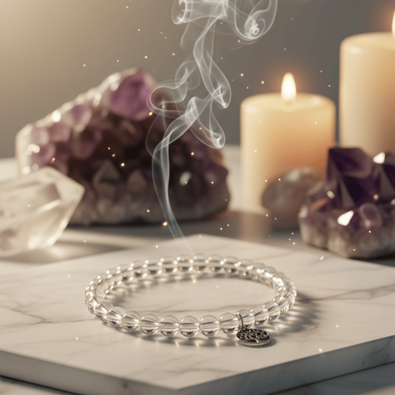Healing Clear Quartz bracelet for focus, protection, and harmony