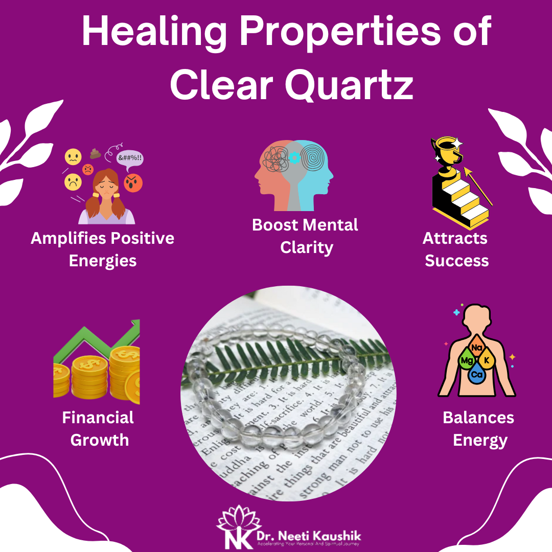 Clear quartz bracelet For Harmony (6mm) - Dr. Neeti Kaushik's Shop