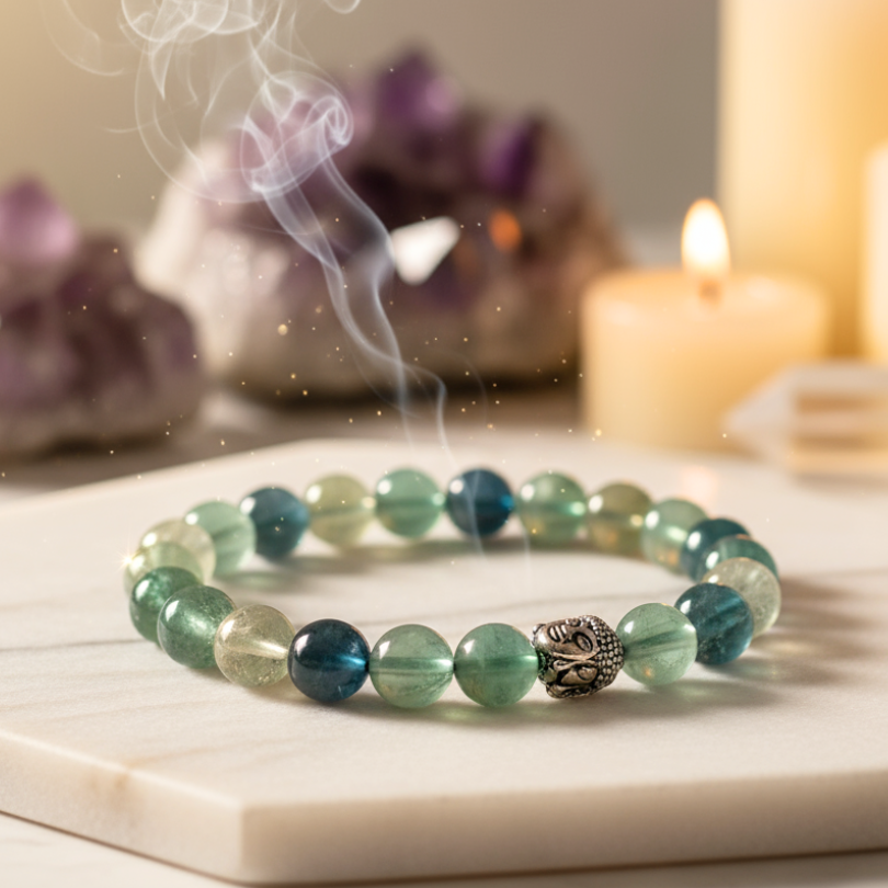 Green Fluorite Bracelet For Concentration-10mm