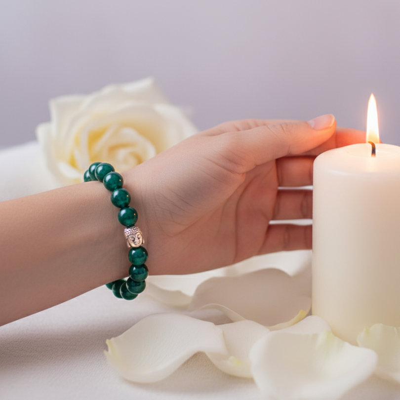 Authentic Green Jade gemstone bracelet for positivity and growth