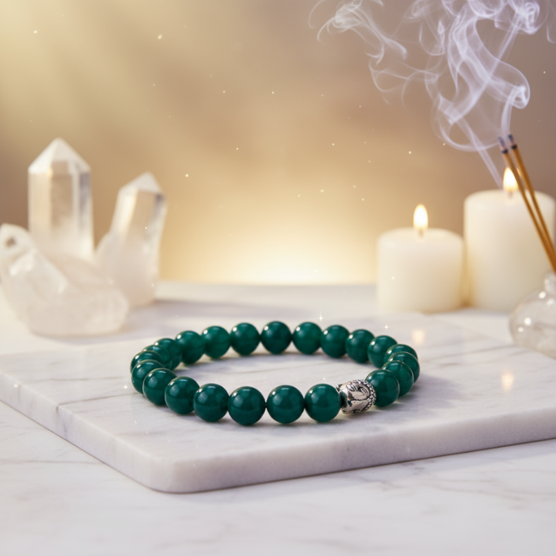 Authentic Green Jade gemstone bracelet for positivity and growth