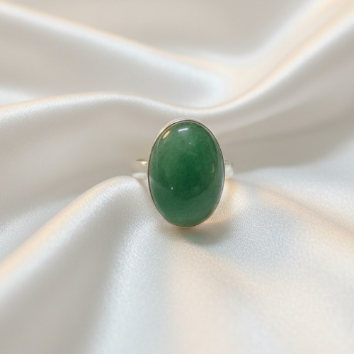 Premium Kiwi Quartz 925 Sterling Silver Ring – Harmony, Healing & Positivity