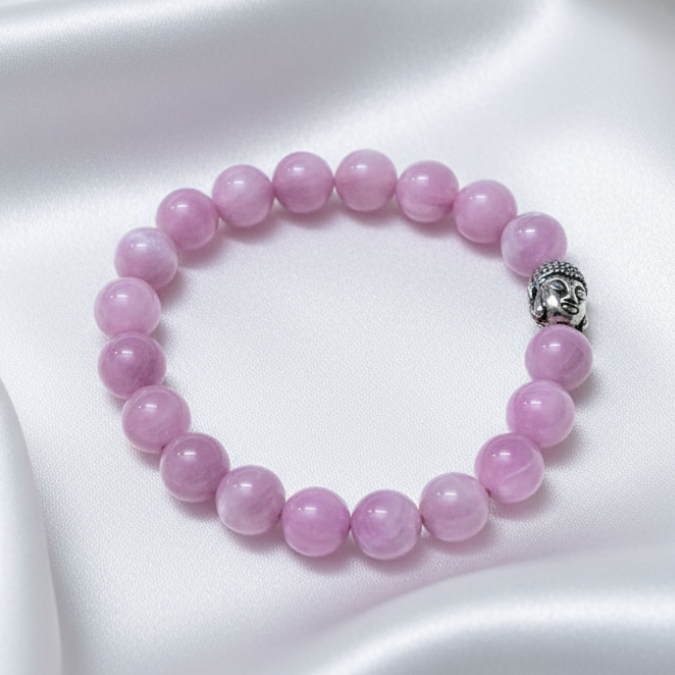 Kunzite bracelet for unconditional love, peace, and emotional healing