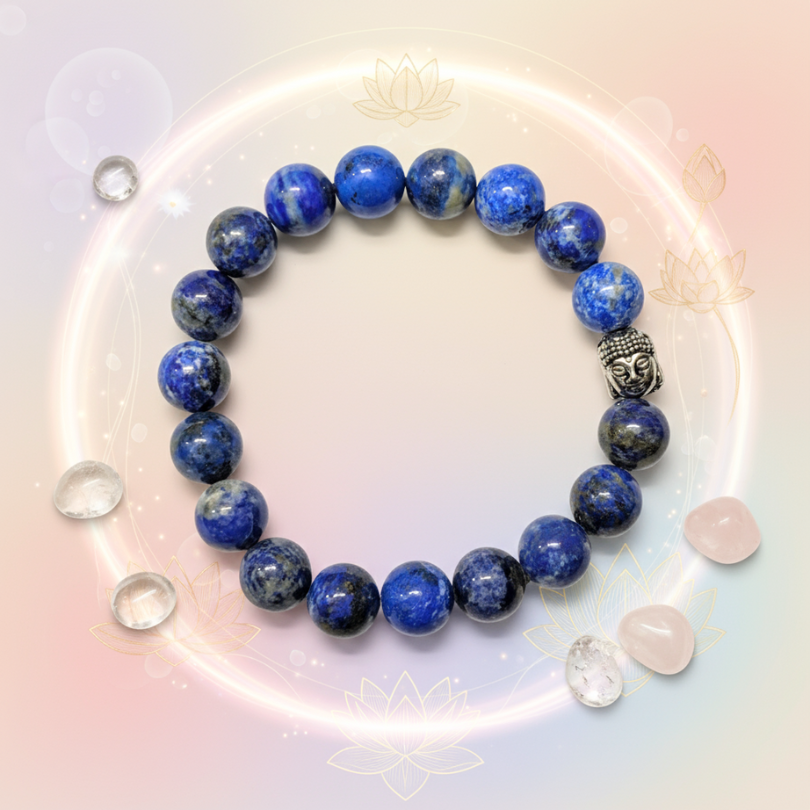 Healing Lapis Lazuli bracelet for mental clarity and positivit