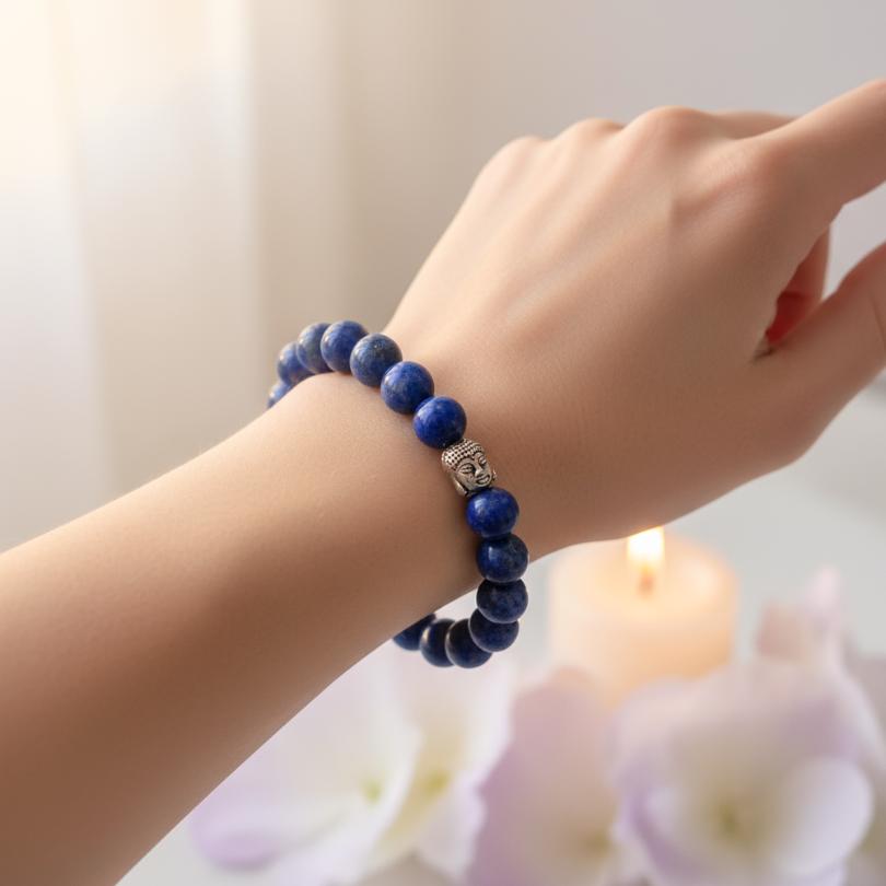 Healing Lapis Lazuli bracelet for mental clarity and positivit