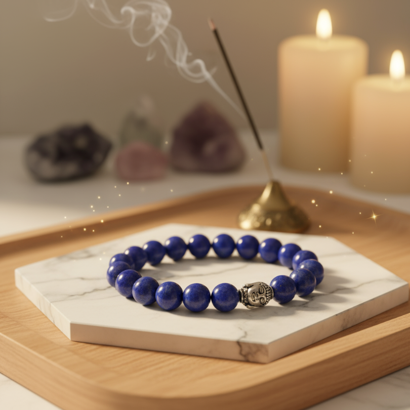 Lapis Lazuli bracelet for wisdom, intuition, and spiritual growth