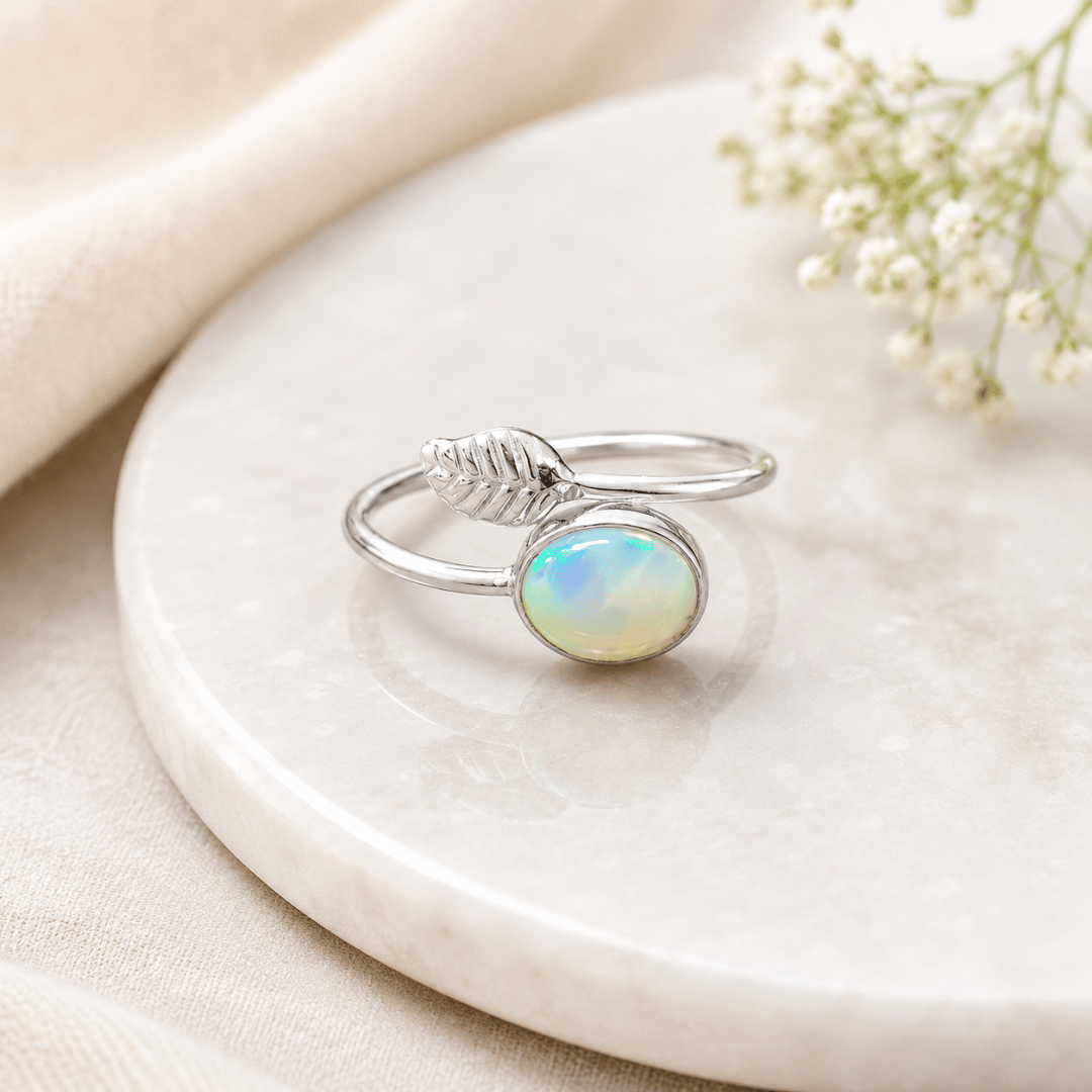 Ethiopian Opal Oval Silver Ring – Radiate Light, Intuition & Elegance