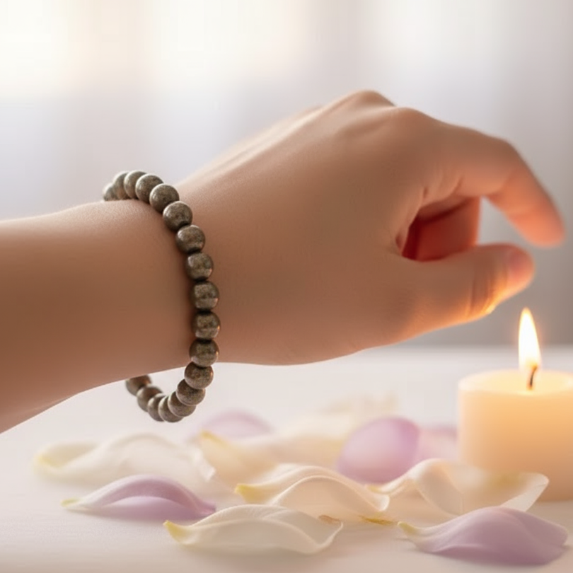 Authentic Pyrite gemstone bracelet for luck and manifestation