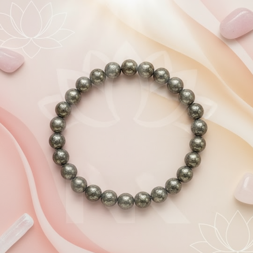 Authentic Pyrite gemstone bracelet for luck and manifestation